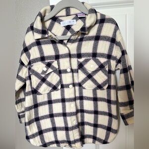 Zara Girls Flannel Shirt Snaps Pockets Multicolor Sz 3 To 4 Yrs